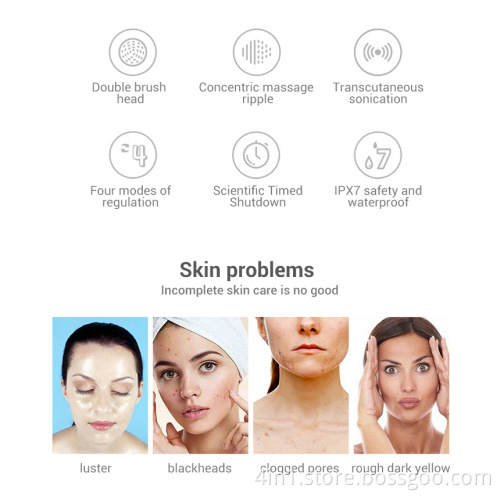 Facial skin cleansing brush
